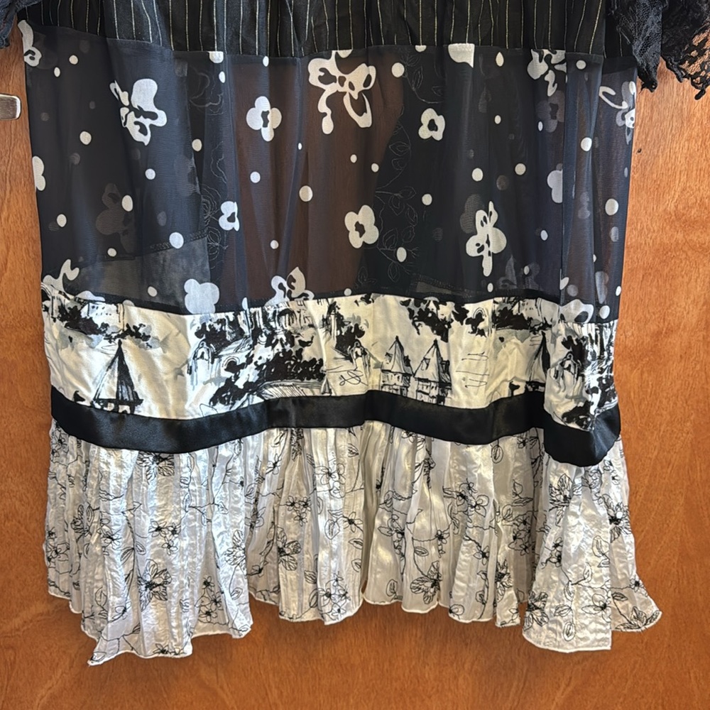 Lee Andersen Duster Lace Embellished Couture Designer Floral Piece Vintage XS - Picture 11 of 12